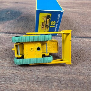 Streichholzschachtel Raupe Bulldozer No 18 Gelb Ausgezeichnete Lesney Diecast Spielzeugkiste Bild 5