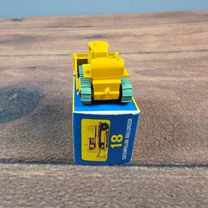 Streichholzschachtel Raupe Bulldozer No 18 Gelb Ausgezeichnete Lesney Diecast Spielzeugkiste Bild 4