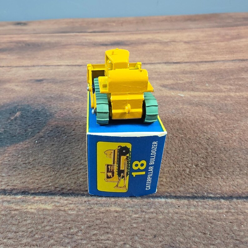 Streichholzschachtel Raupe Bulldozer No 18 Gelb Ausgezeichnete Lesney Diecast Spielzeugkiste Bild 4
