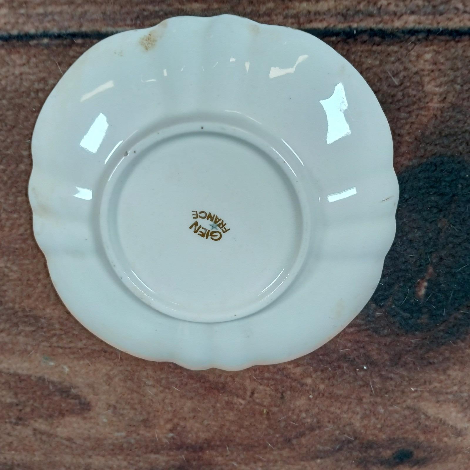 Gien France Le Fardier De Cugnot 1769 Porcelain Trinket Dish, Gold