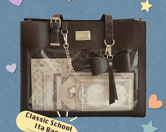 Ita Bag-draagtas, PU-leren tas met pin-display, doorzichtige etalage, Anime pin Collector-handtas, cosplay-anime