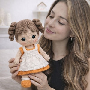 Anfänger Häkelpuppen Anleitung PDF, Einfaches Amigurumi Tutorial mit Anleitung, Vintage Stil Puppe