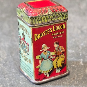 Droste's Cocoa Miniatur Free Sample Tiny Werbung Blechdose Holländische Dose Antik