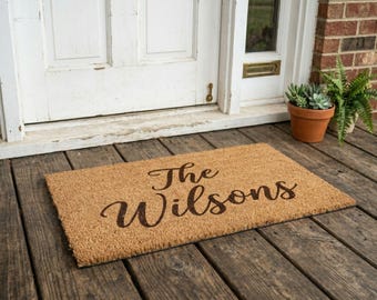 Felpudo personalizado con tu texto, felpudo de bienvenida personalizado, alfombra de exterior con el nombre de la familia para un nuevo hogar, felpudo con texto personalizado