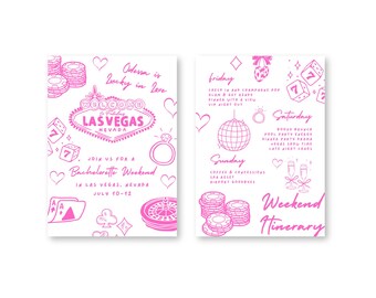 Lucky in Love Vegas-vrijgezellenfeestuitnodiging en reisplan | Bewerkbare canva-sjabloon (digitale download)