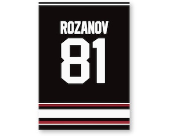 Verwarmde rivaliteit Ilya Rozanov Jersey Art Print | Hockeyromantiek (digitale download)