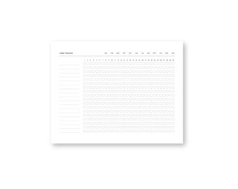 Maandelijkse gewoontetracker | Doelplanner voor 30 dagen | Minimalistisch | Amerikaanse brief pdf | Afdrukbare en digitale download