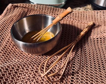 Bamboo Root Whisk | Natural, Eco-Friendly Kitchen Egg Beater | Plastic Free Kitchen