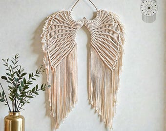 Makramee Engel Flügel - Boho Wandbehang, handgemachtes Wohndekor Geschenk