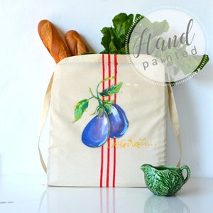 Aubergine CANVAS TOTE BAG Is the perfect Market Tote and Reusable Shopping option as gift for mom image 1