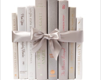 Used bundle of mixed gray & taupe Books | CUTE BOOKS | Decorative Book Set | Bookshelf Decor | Bestselling Home Decor