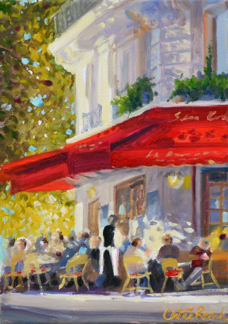 PARIS CAFE Art Print of Original Oil Painting by Cecilia Etsy