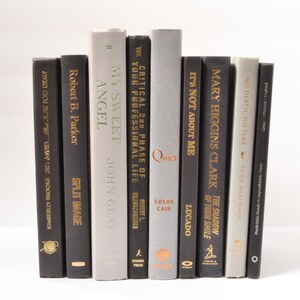 Stack of Books by Color BLACK AND GRAY Decorative Books with Gold, Silver, Copper Foiling Bestselling Home Decor image 2