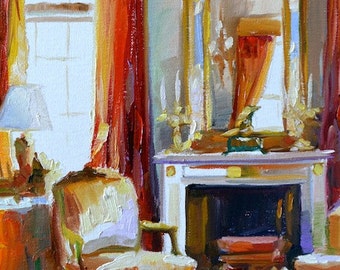 Art Print of a LOUNGE IN PROVENCE | Original Oil Painting by Cecilia Rosslee