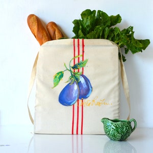 Aubergine CANVAS TOTE BAG Is the perfect Market Tote and Reusable Shopping option as gift for mom image 2