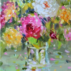 Art Print of, SHABBY CHIC ROSES in an impressionistic style!