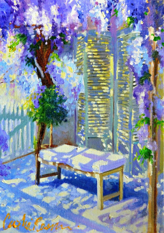 ART PRINT of WISTERIA by Cecilia Rosslee Beautiful Garden Etsy