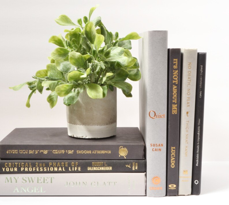 Stack of Books by Color BLACK AND GRAY Decorative Books with Gold, Silver, Copper Foiling Bestselling Home Decor image 4