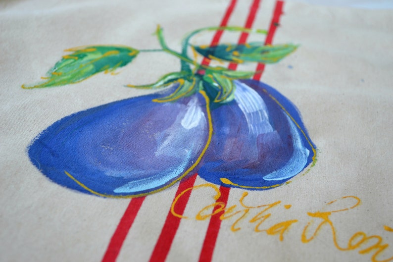 Aubergine CANVAS TOTE BAG Is the perfect Market Tote and Reusable Shopping option as gift for mom image 3