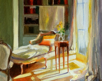 ATELIER CHAISE ART Print of an Interior Painting by Cecilia Rosslee | This French Interior Scene is a perfect gift for an artist.
