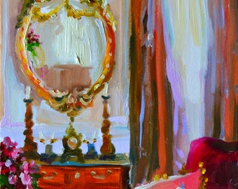 Colorful Interior of MIROIR D'OR | Vibrant Interior Painting by Cecilia Rosslee