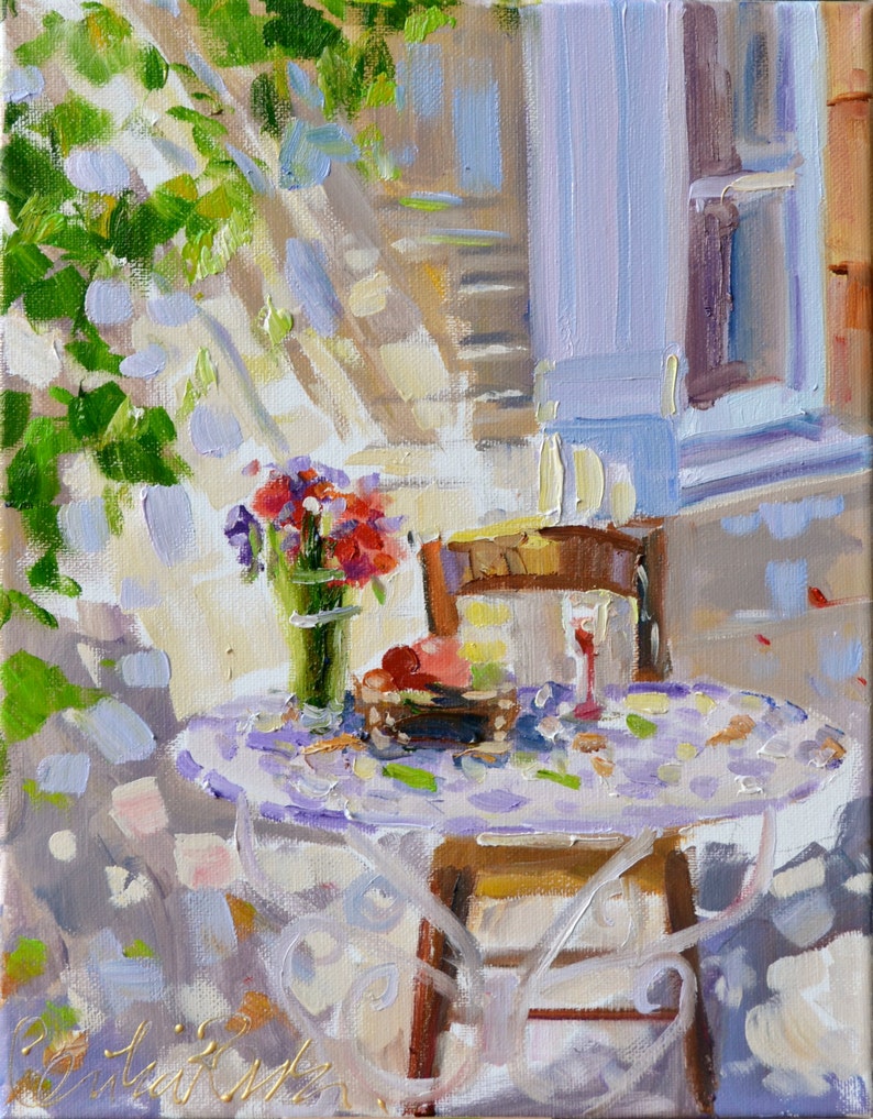PATIO IN PROVENCE Art Print of Original Oil Painting by Etsy