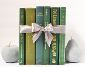 Shades of Green Decorative Book Bundle: Gold & Silver Foiling