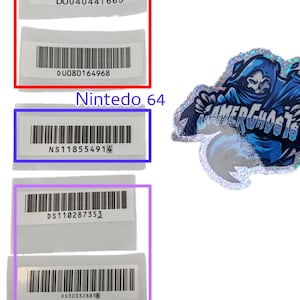 Custom Console Barcode / Serial Label / Labels - Dreamcast / GameCube / N64