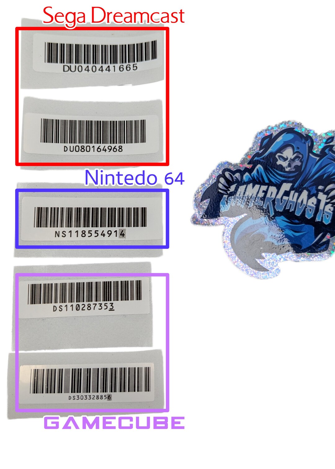 Custom Console Barcode / Serial Label / Labels - Dreamcast / Gamecube ...