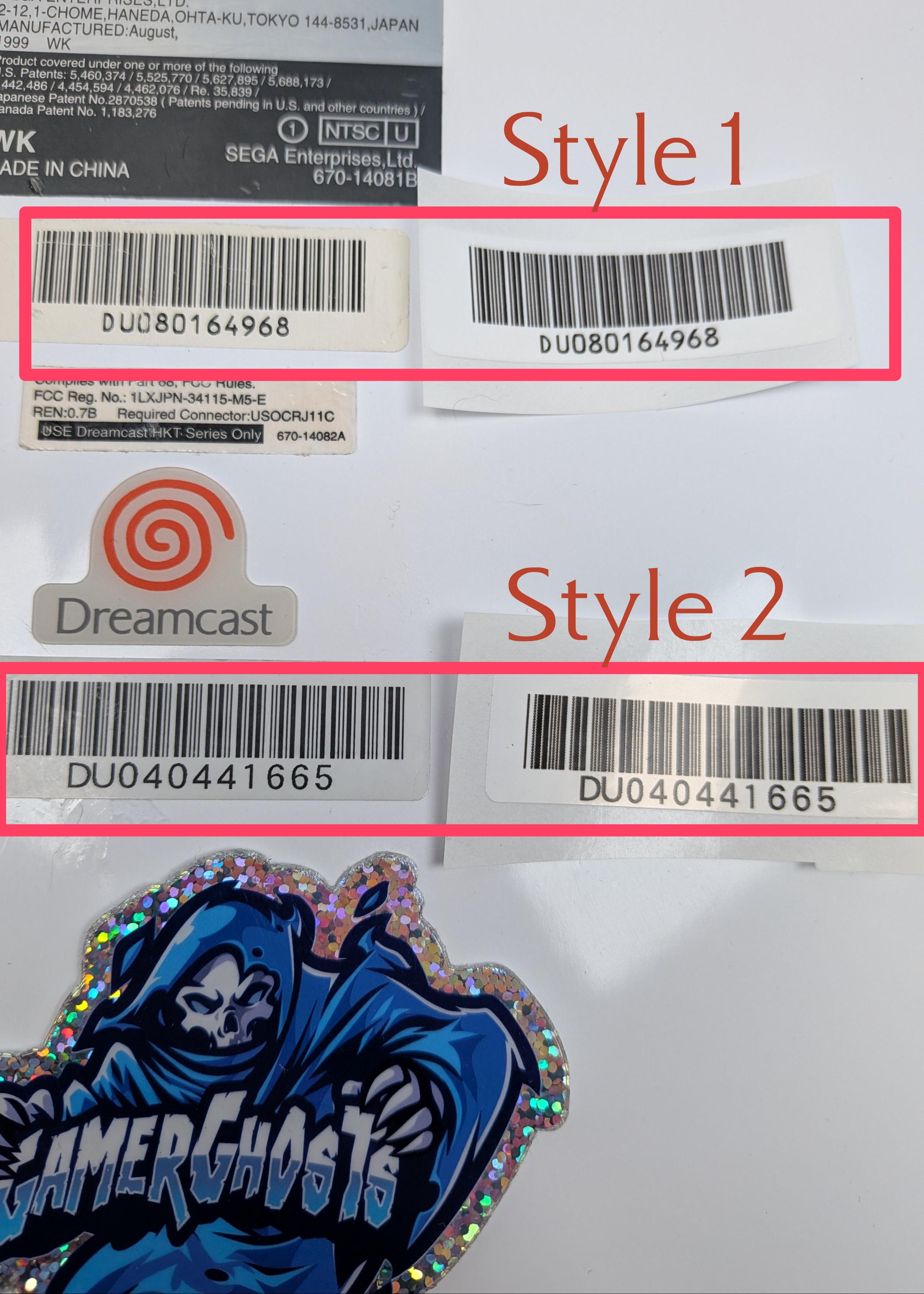 Custom Console Barcode / Serial Label / Labels - Dreamcast / Gamecube ...