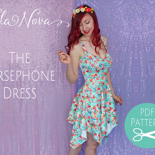 Sun Dress Pattern - Womens Dress Pattern -  PDF Sewing Pattern - Sewing Pattern - Pointed Hem - Summer Dress - 50s Dress - Full Circle