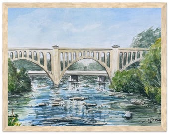 Richmond VA CSX Bridge Watercolor Print - Spring