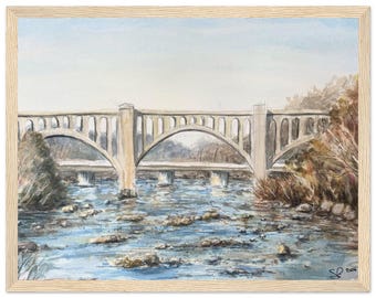 Richmond VA CSX Bridge Watercolor Print - Fall