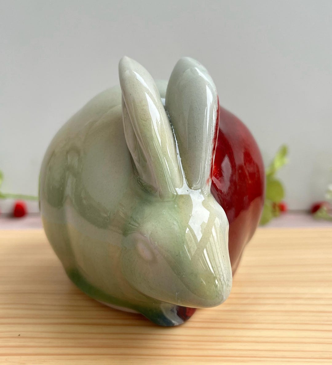 Handcrafted Ceramic Rabbit Figurine – Serene Glazed Home Decor (114mm ...