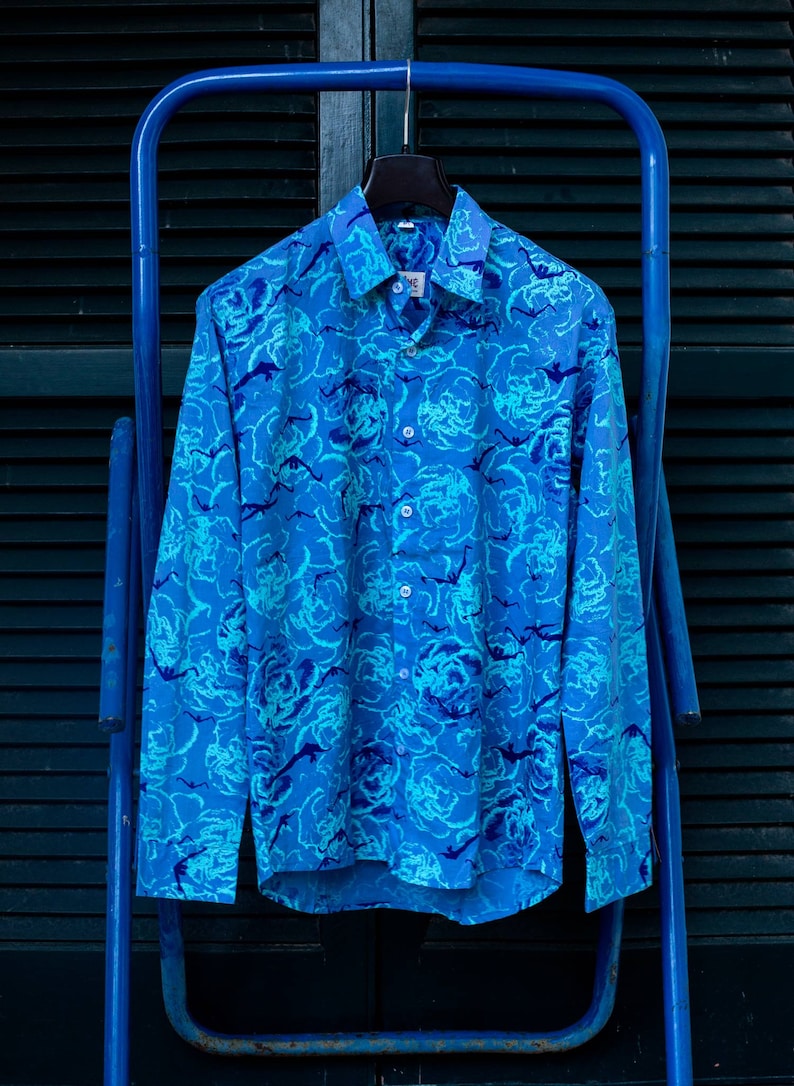 Bat Blue Mens printed shirt