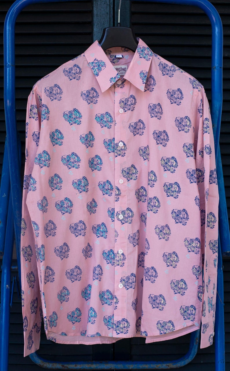 Tropical Fish Pink Mens Printed Summer Shirt image 2