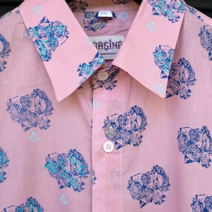 Tropical Fish Pink Mens Printed Summer Shirt image 3