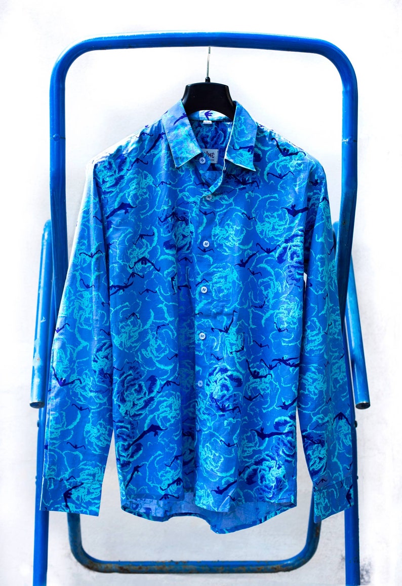 Bat Blue Mens printed shirt