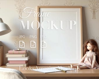 モダンフレームモックアップ｜アートディスプレイ、編集可能なPSD（デジタルダウンロード）