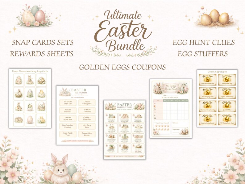Ultimate Easter Bundle Printable Egg Stuffer, Hunt Clues, Golden Egg