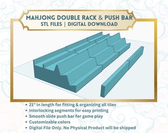 Double rack de mahjong et fichiers STL de barre de poussée, téléchargement numérique pour impression 3D, accessoires de table de mahjong bricolage, magnétique, mah-jong personnalisé