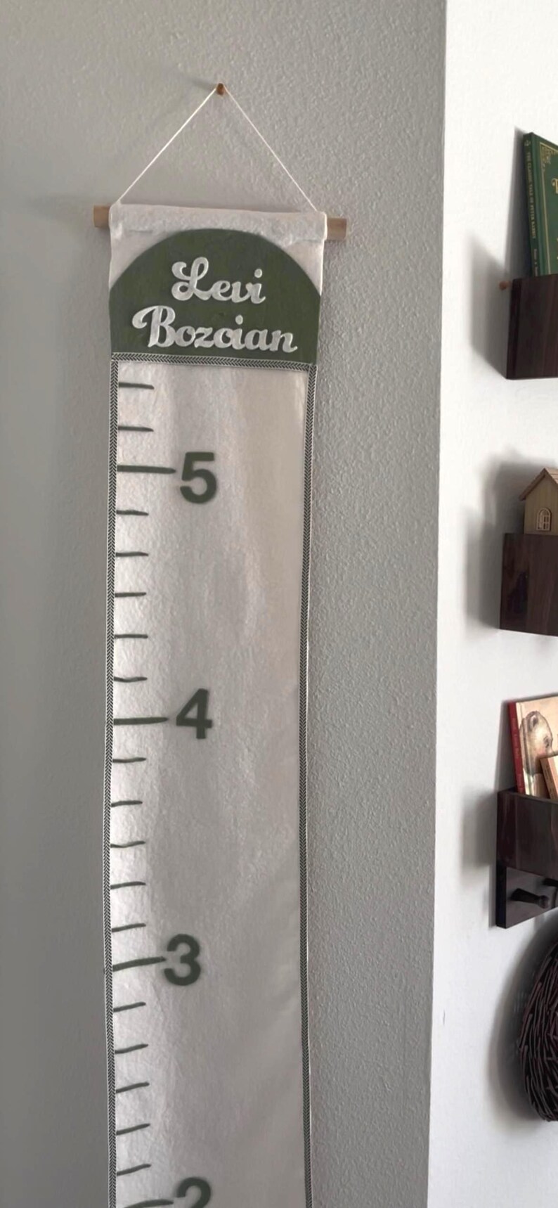 Personalized Felt Growth Chart for Kids | Neutral Nursery Wall Decor ...