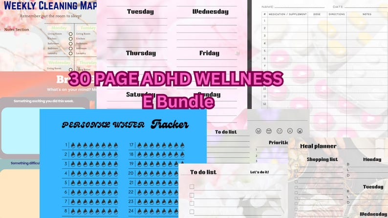 ADHD Digital Planner With 2026 Calendar, Focus &amp; Habit Tracker for ...