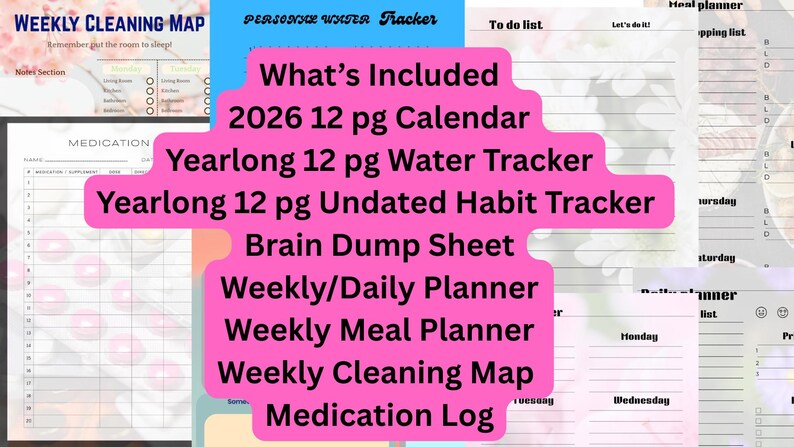ADHD Digital Planner With 2026 Calendar, Focus &amp; Habit Tracker for ...