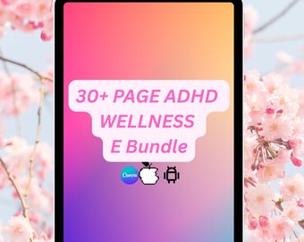 ADHD Workbook for Adults, Digital Habit Tracker,  Neurodivergent Tools, Printable & Reusable PDF