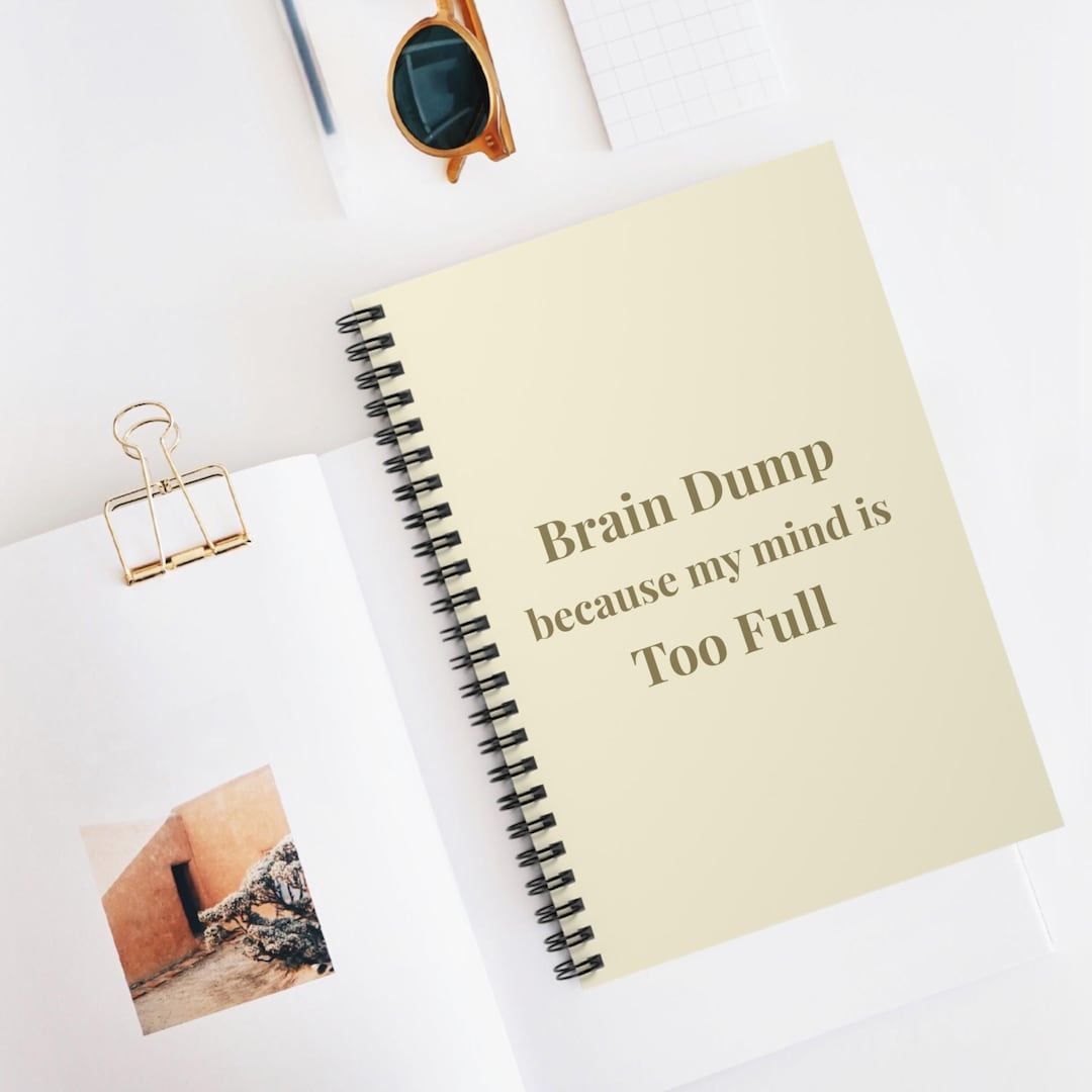 Brain Dump Notebook "because My Mind is Too Full" Minimalist Journal | Mental Clarity Notebook ...