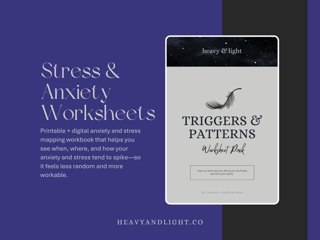 Anxiety Trigger Map.pdf Anxiety Triggers & Patterns Digital and Printable Worksheets Stress ...