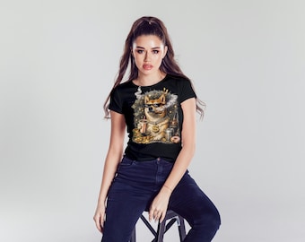 Funny Meme Dog T-Shirt - Mood Dogs Series, Rich Dog Graphic Tee, Unisex Streetwear Shirt