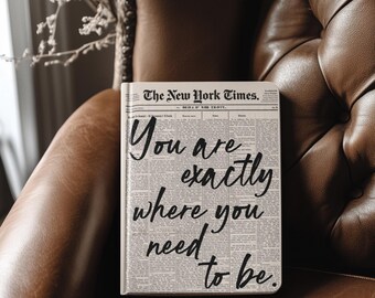 Hardcover Journal | New York Times Newspaper Print Affirmation