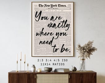 Vintage Newspaper Affirmation Print, Grounding Wall Art (Digital Download)